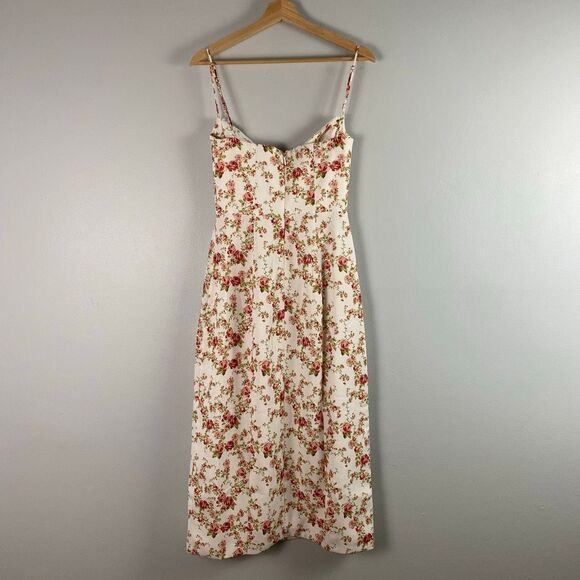 House of CB "Charlotte" Rose Print Corset Midi Sundress - Picture 4 of 10